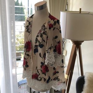 Floral cover-up lace detail breezy cute!